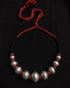 Wax Beads Silver Necklace (oversized beads)
